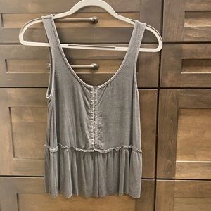 Grey American eagle tank top with clasp front